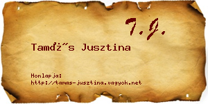 Tamás Jusztina névjegykártya