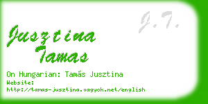 jusztina tamas business card