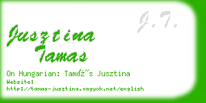 jusztina tamas business card